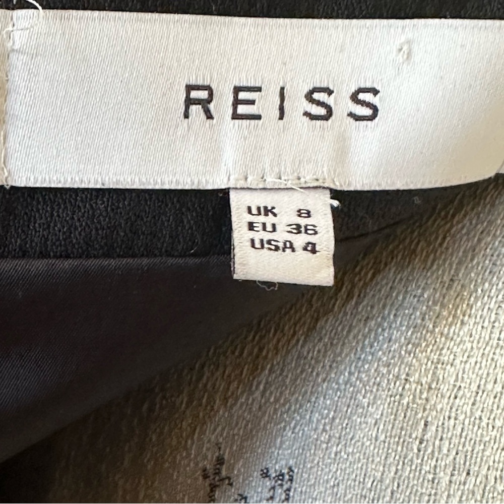 REISS Black “Huxley” Textured Wool Blend Pencil Skirt Size 4 Excellent Condition - Picture 11 of 11